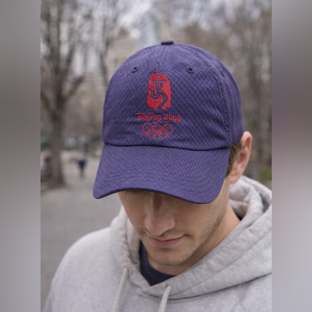2008 Summer Olympics Beijing 2008 Hat Adjustable Baseball Cap Rings Logo Vintage